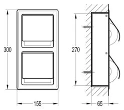 Flova Gloria Diamond Chrome Concealed Toilet Roll Holder -Shower Room QS V27320 2 mn