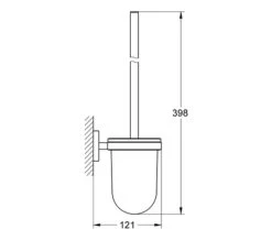 Grohe Essentials Wall Mounted Chrome Toilet Brush Set -Shower Room QS V28481 2 mn