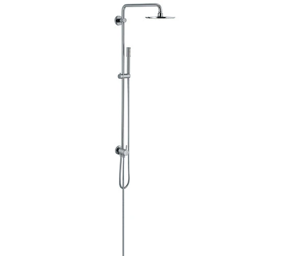 Grohe Rainshower Wall Mounted Chrome Shower System With Diverter And Head 3 Grohe Rainshower Wall Mounted Chrome Shower System With Diverter And Head