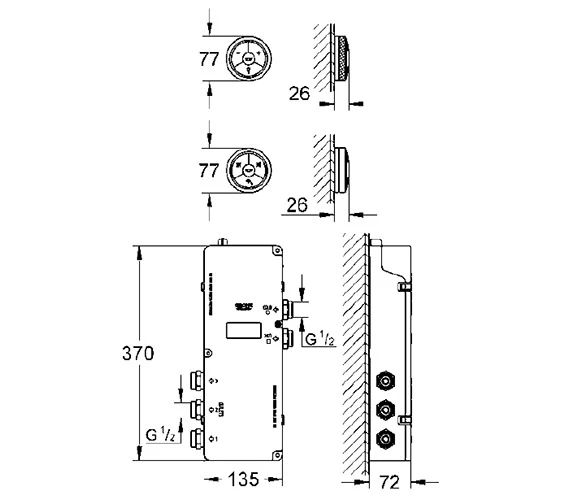 Grohe Veris F Digital Chrome Controller And Shower Diverter 4 Grohe Veris F Digital Chrome Controller And Shower Diverter - Image 2