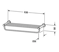 Duravit D-Code Towel Shelf -Shower Room QS V49442 2 mn