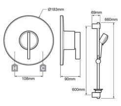 Mira Silver Chrome Built In Valve Thermostatic Mixer Shower - 1.1628.002 -Shower Room QS V52513 2 mn