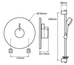 Mira Miniduo Chrome Thermostatic Shower Built In Valve - 1.1663.008 -Shower Room QS V52532 2 mn