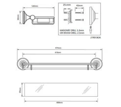 Heritage Clifton Glass Shelf Chrome 8 Heritage Clifton Glass Shelf Chrome -Shower Room QS V53367 2 mn