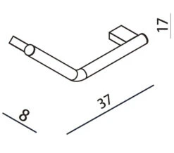 Essential Urban Angled Chrome Grab Bar -Shower Room QS V59873 2 mn