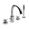 Roca Loft Deck Mounted 4-Hole Chrome Bath Shower Mixer Tap 5A0943C00 -Shower Room QS V60110 1 mn