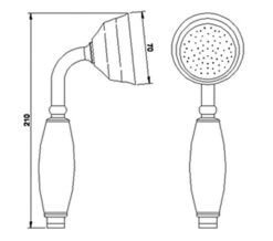 Nuie Large Traditional Chrome Shower Handset -Shower Room QS V60298 2 mn