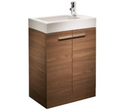 Tavistock Kobe 560mm Walnut Floor-Standing Unit And Basin -Shower Room QS V61186 1 mn
