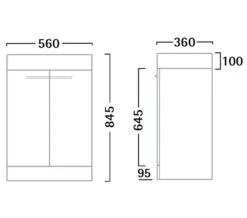 Tavistock Kobe 560mm Walnut Floor-Standing Unit And Basin -Shower Room QS V61186 2 mn
