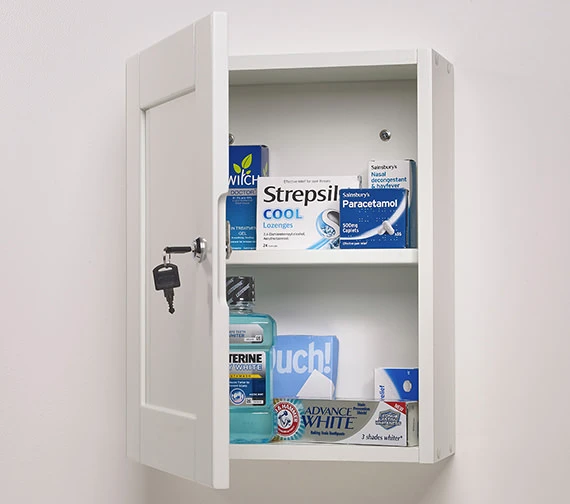 Roper Rhodes Medicab Lockable Single Door Wall Cabinet White 334mm - MED340 6 Roper Rhodes Medicab Lockable Single Door Wall Cabinet White 334mm - MED340 - Image 4