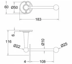 Burlington Spare WC Roll Holder Chrome Plated - A6 CHR -Shower Room QS V73047 2 mn