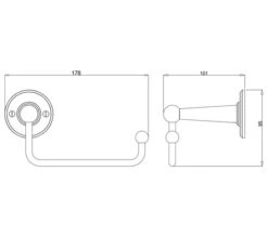 Burlington Toilet Roll Holder Without Cover Chrome Plated - A16 CHR -Shower Room QS V73059 2 mn