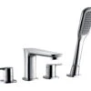 Flova Urban 4 Hole Diamond Chrome Finish Bath-Shower Mixer Tap With Handset And Hose 1 Flova Urban 4 Hole Diamond Chrome Finish Bath-Shower Mixer Tap With Handset And Hose -Shower Room QS V76954 1 mn
