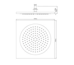 Hudson Reed Chrome Square Ceiling Tile Fixed Shower Head -Shower Room QS V79254 2 mn
